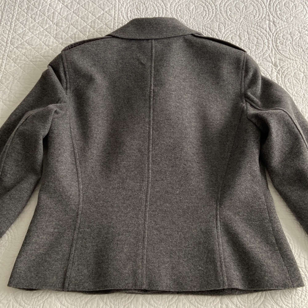 Emanuel Ungaro Tweed Wool Pea Coat Gray 10 or M - Picture 10 of 16